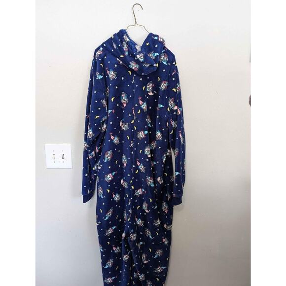 Plus size navy pajama onesie - Picture 1 of 4